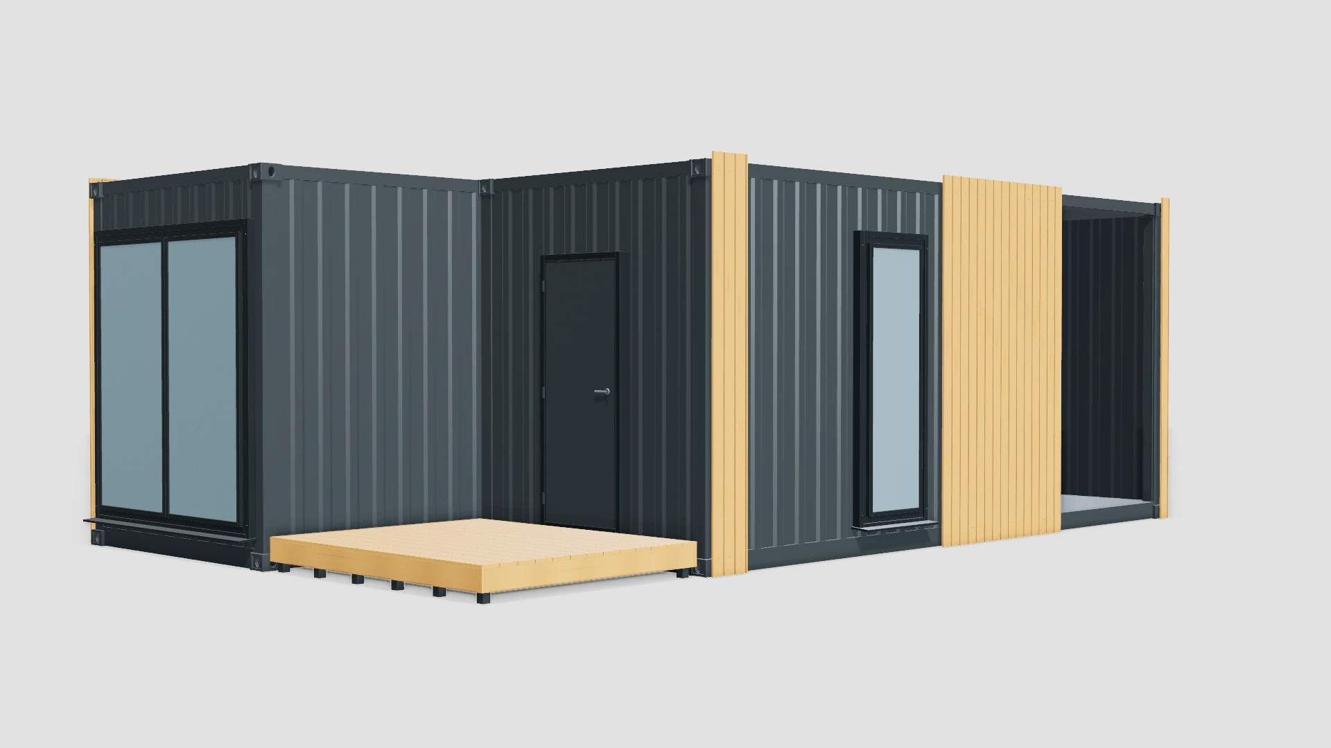 3D: противоположный угловой ракурс. Планкен и терраса показаны как опции визуализации.