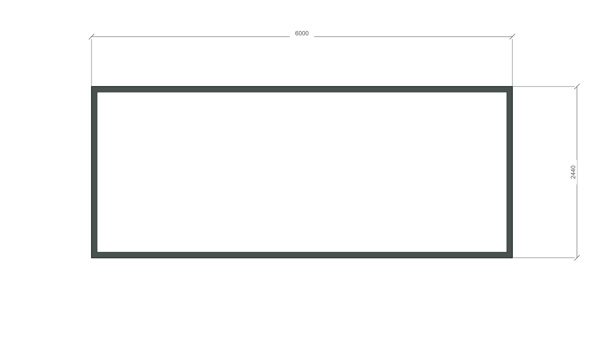 Базовая схема планировки Свободная планировка; 40 ft HC, 6000×2440×2900 мм