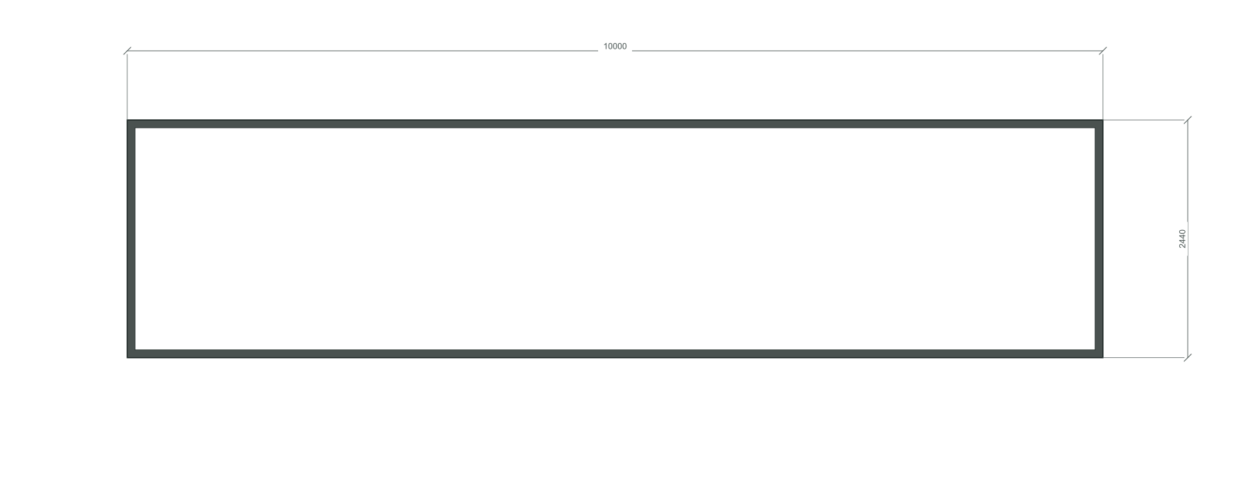 Базовая схема планировки Свободная планировка; 40 ft HC, 10000×2440×2900 мм