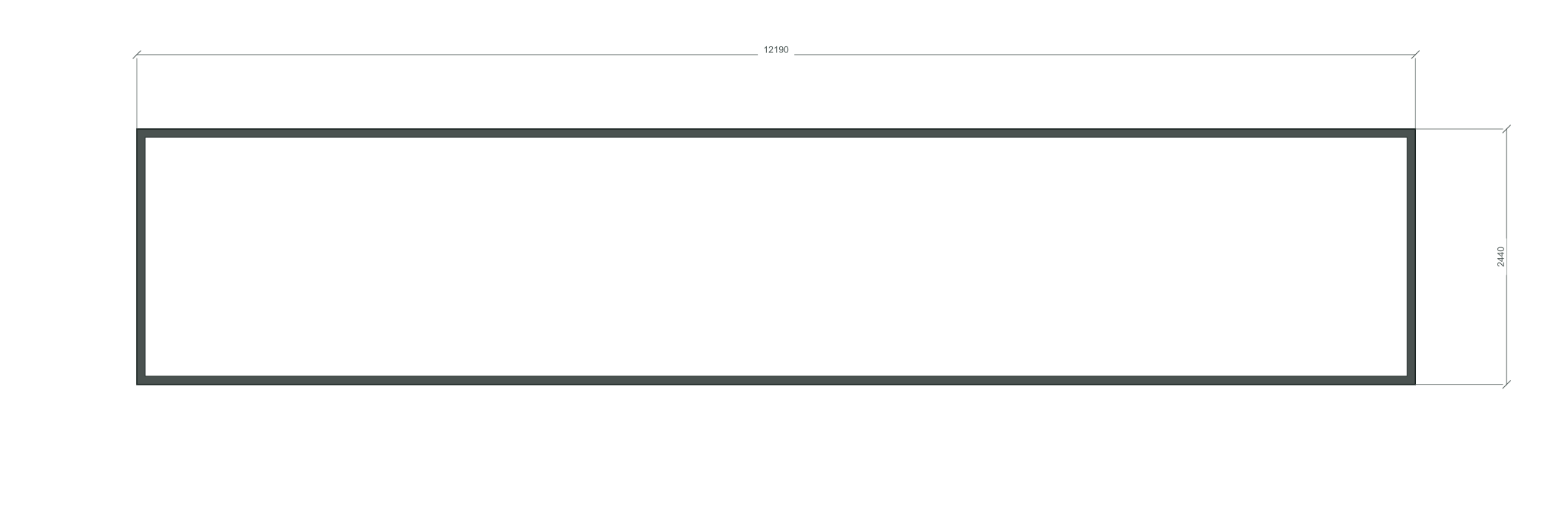 Базовая схема планировки Свободная планировка; 40 ft HC, 12190×2440×2900 мм