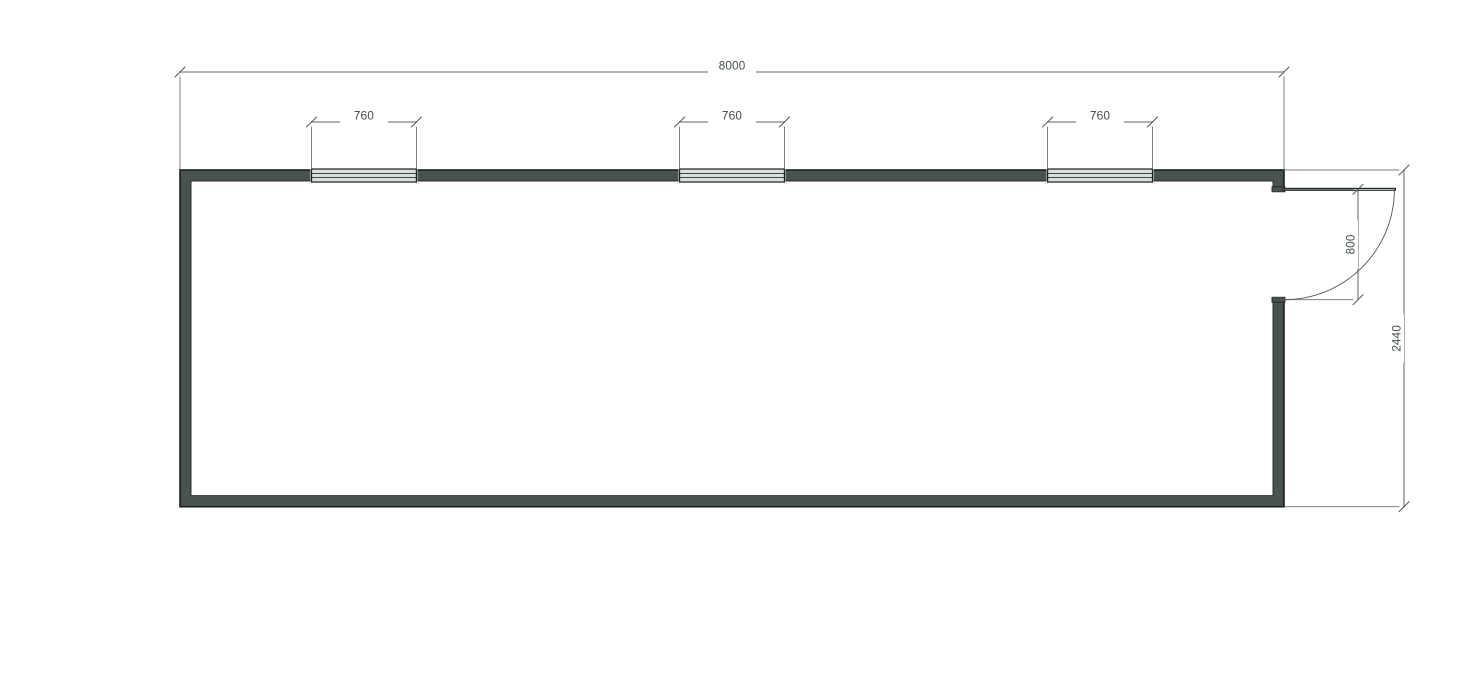 end_edge: входная дверь + 3 окна 760×2180; opposite; центры 1333, 4000, 6667 мм; 40 ft HC, 8000×2440×2900 мм