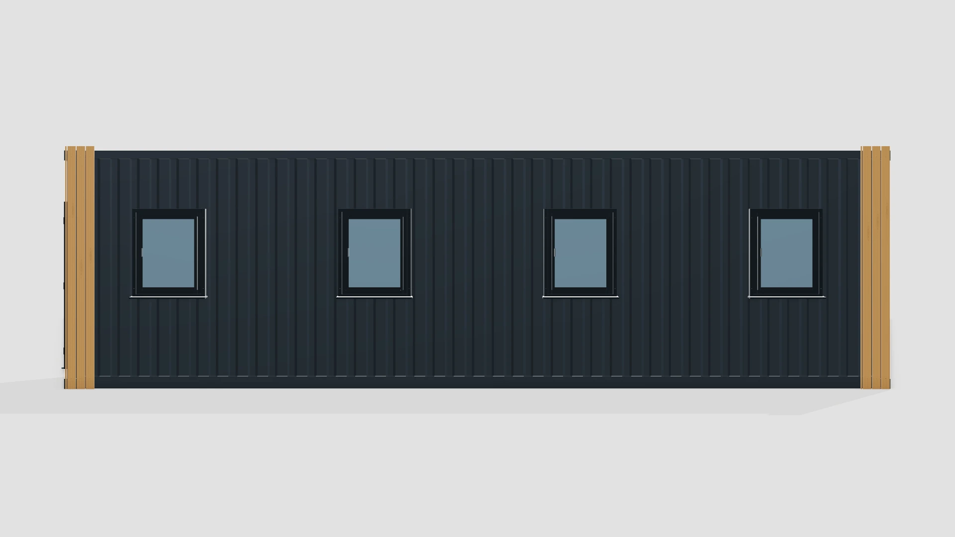 3D: прямой вид длинной стороны с наибольшим числом элементов