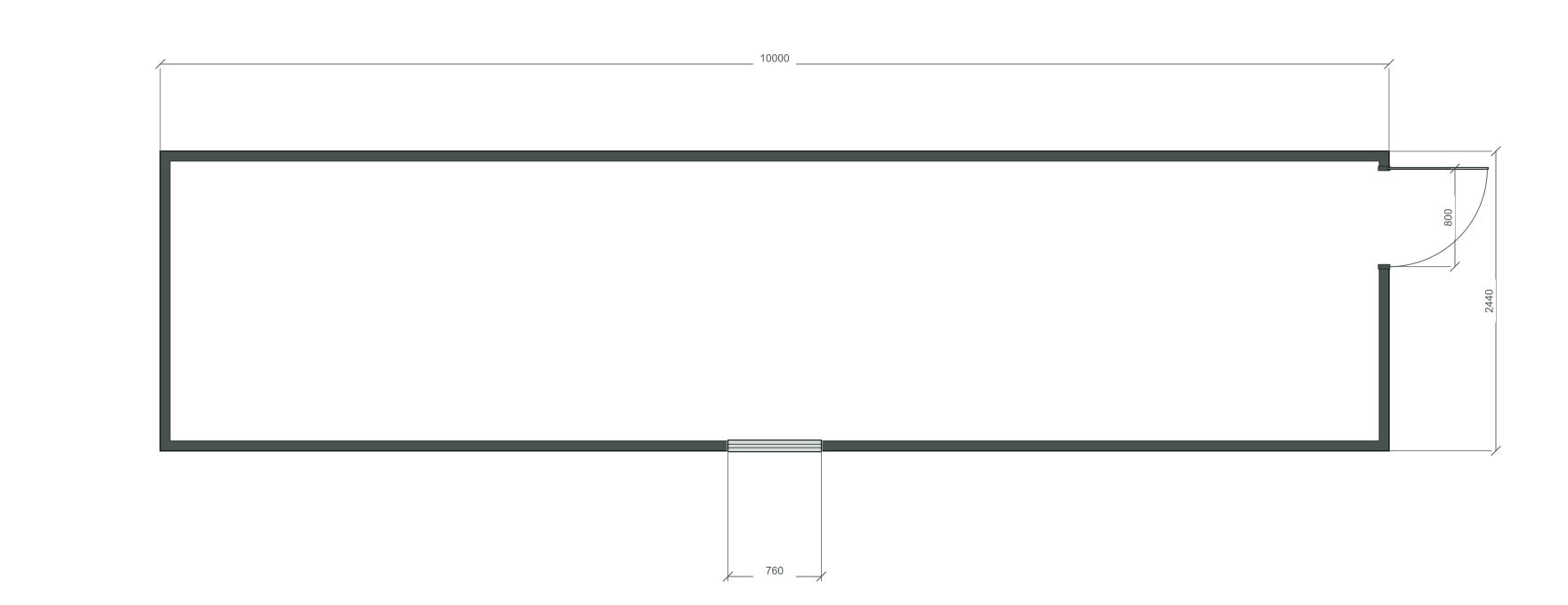 end_edge: входная дверь + 1 окна 760×2180; same; центры 5000 мм; 40 ft HC, 10000×2440×2900 мм