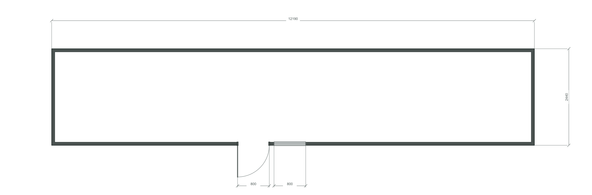 long_offset_3m: входная дверь + 1 окна 800×1000; same; центры 6015 мм; 40 ft HC, 12190×2440×2900 мм