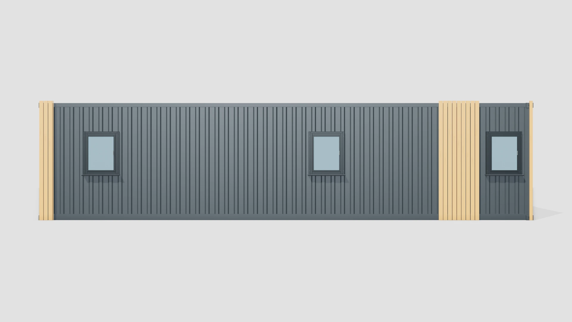 3D: прямой вид длинной стороны с наибольшим числом элементов