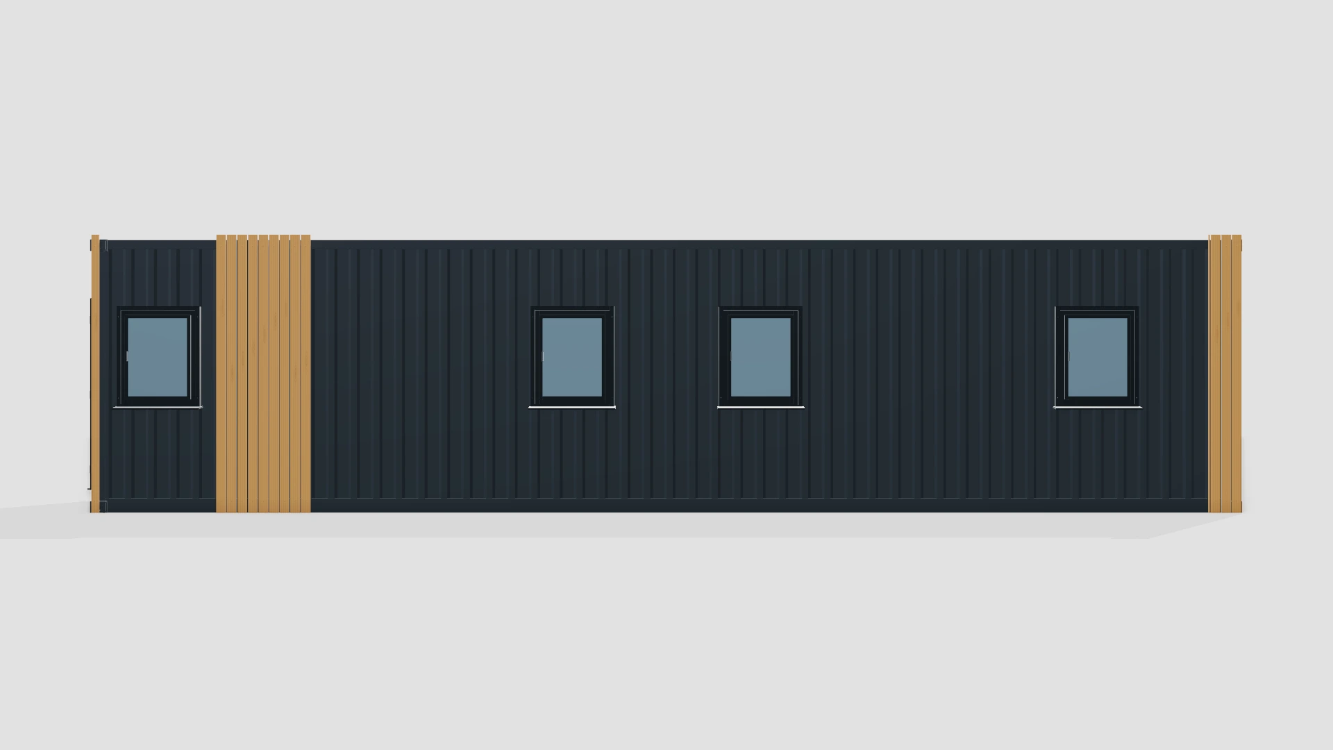 3D: прямой вид длинной стороны с наибольшим числом элементов